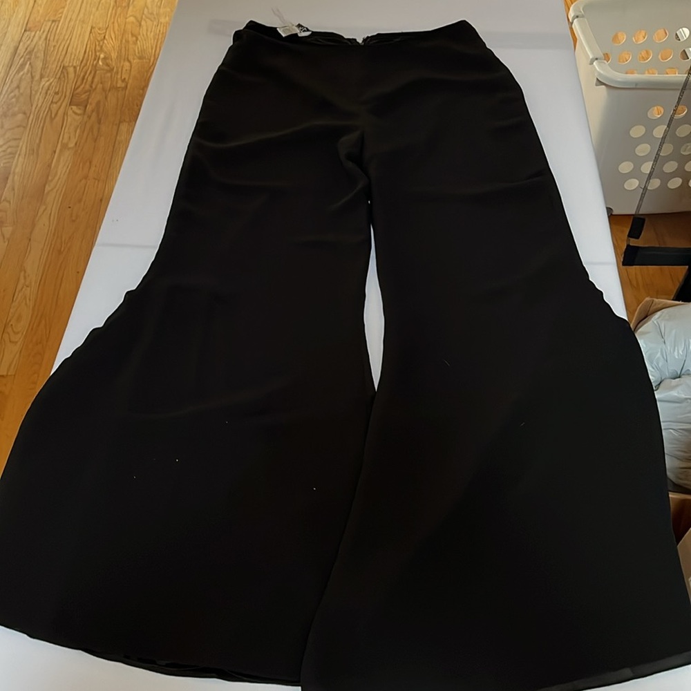 J KARA large black flowy wide leg dress pants , high rise lined